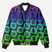 Monkeys Rainbow Colorful Printed Bomber Jacket
