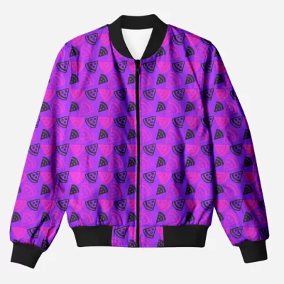 Pizzas Printed Bomber Jacket