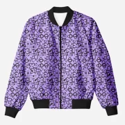 Typographic Purple Unisex Printed Bomber Jacket