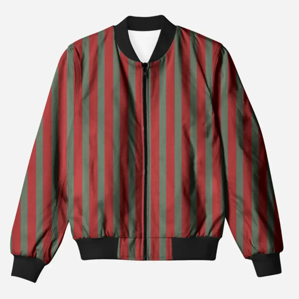 Stripped Printed Bomber Jacket - Image 1