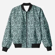 Typographic Teal Green Adults Bomber Jacket