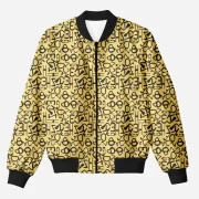Typographic Yellow Printed Bomber Jacket
