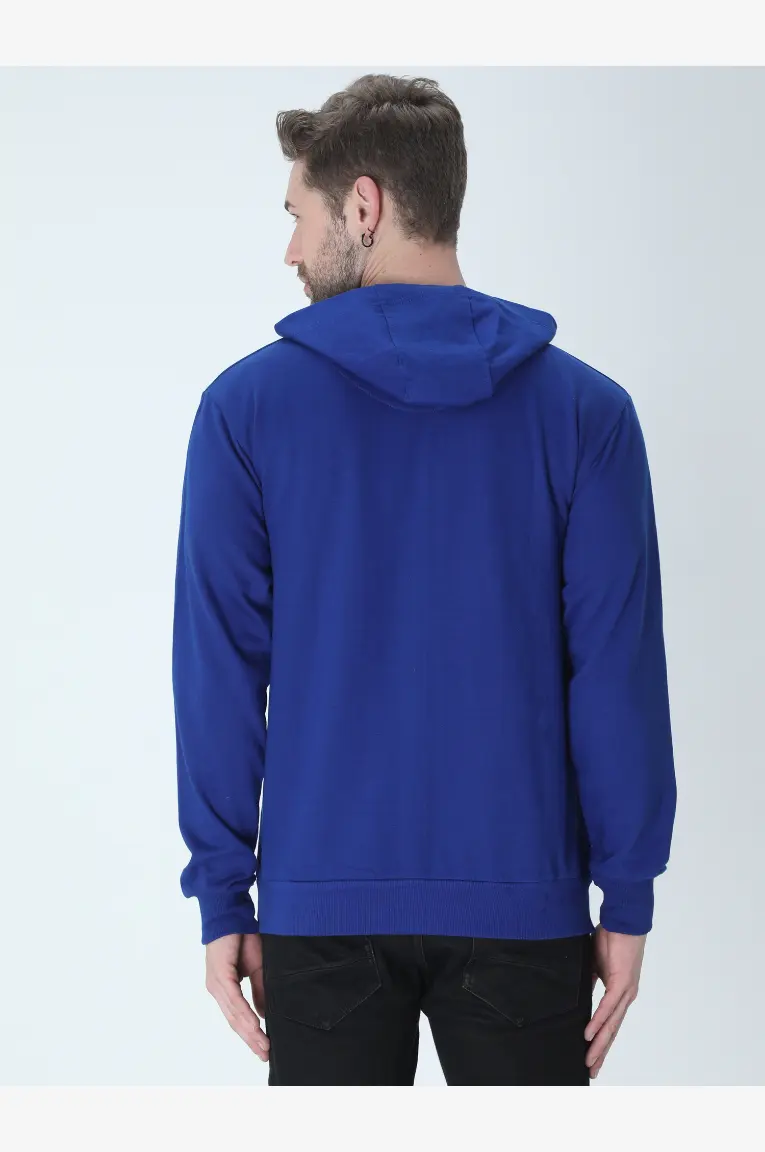 Solid Plain Men & Women Hoodie Royal Blue - Image 2