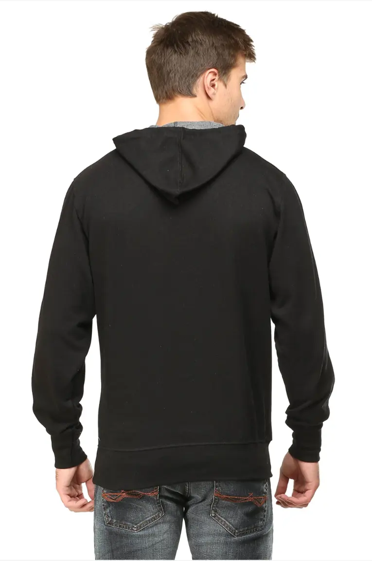 Men & Women Hoodie Sweatshirt Solid Black - Image 4
