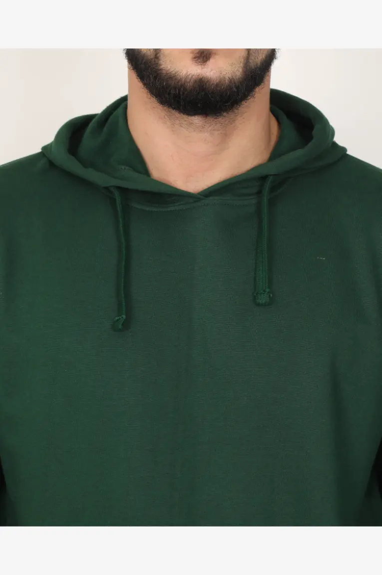 Men & Women Cotton Hoodie Sweatshirt Bottle Green - Image 5