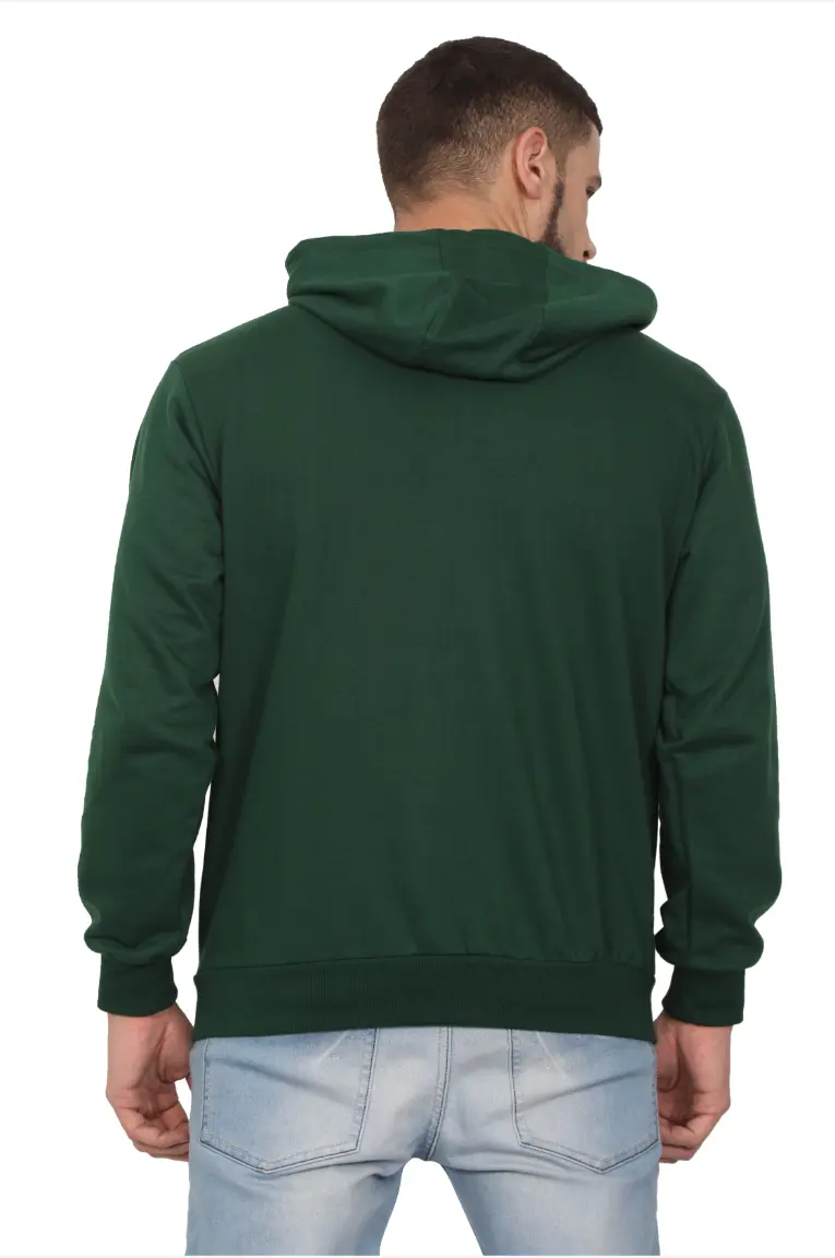 Men & Women Cotton Hoodie Sweatshirt Bottle Green - Image 4