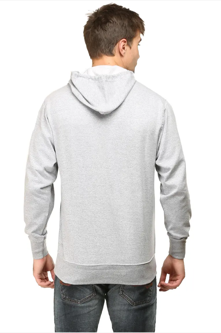 Men & Women Hooded Sweatshirt Mélange Grey - Image 7