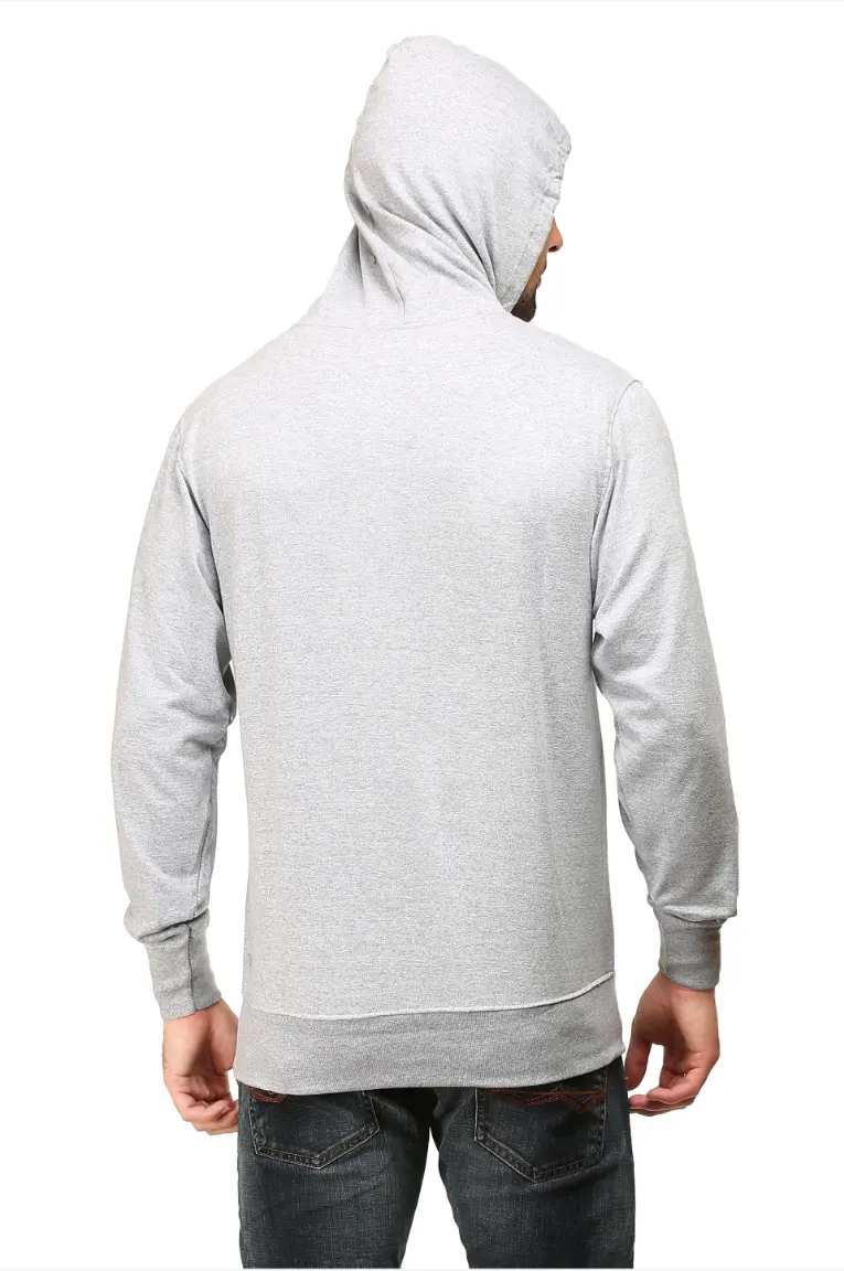 Men & Women Hooded Sweatshirt Mélange Grey - Image 6