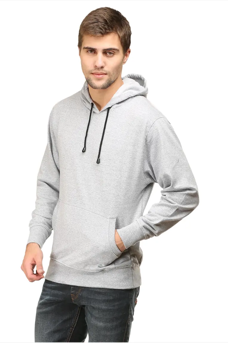 Men & Women Hooded Sweatshirt Mélange Grey - Image 5