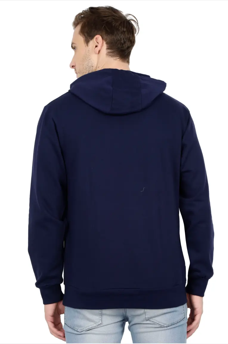 Men & Women Navy Blue Hoodie Sweatshirt - Image 6
