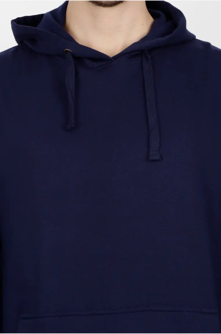 Men & Women Navy Blue Hoodie Sweatshirt - Image 7
