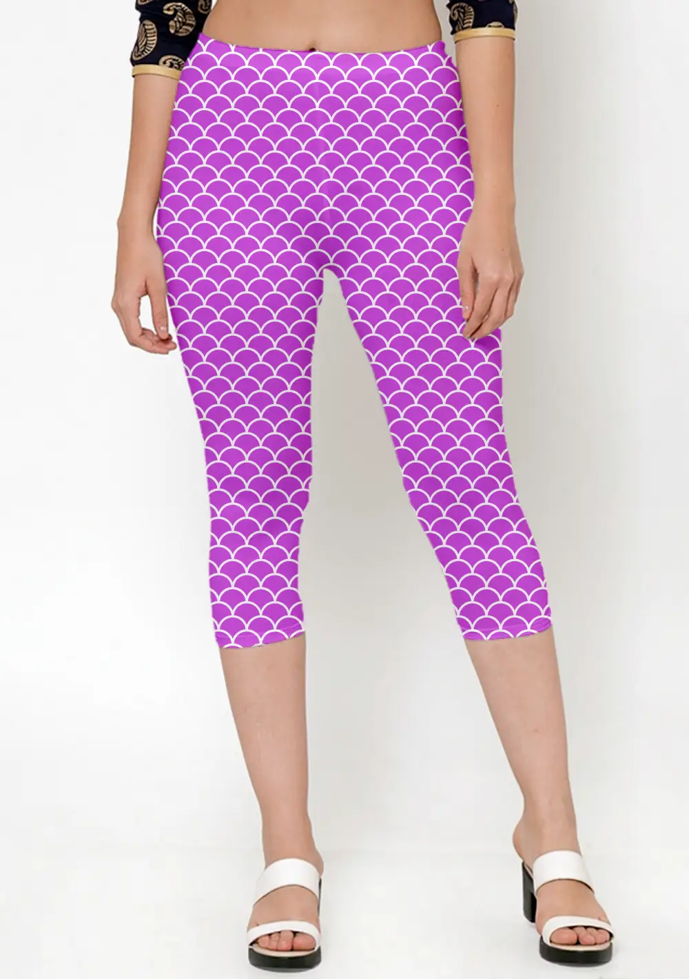 Casual Purple Women Capri Leggings Pant