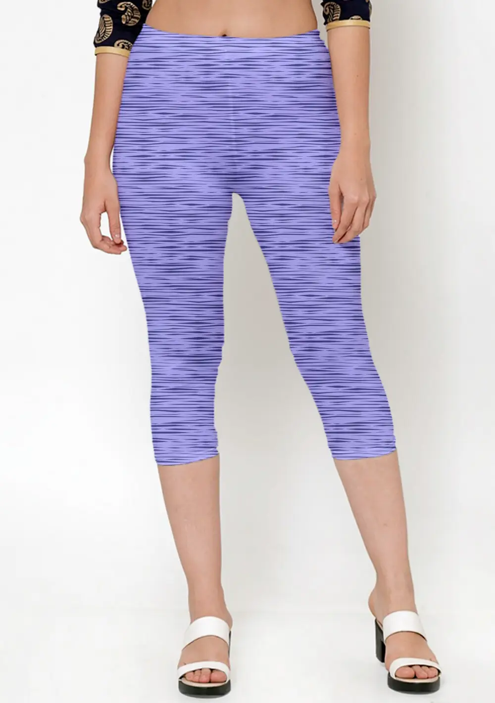 3/4 Casual Lavender Women Capri Leggings Pant