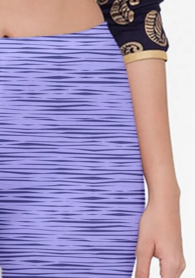 3/4 Casual Lavender Women Capri Leggings Pant - Image 3