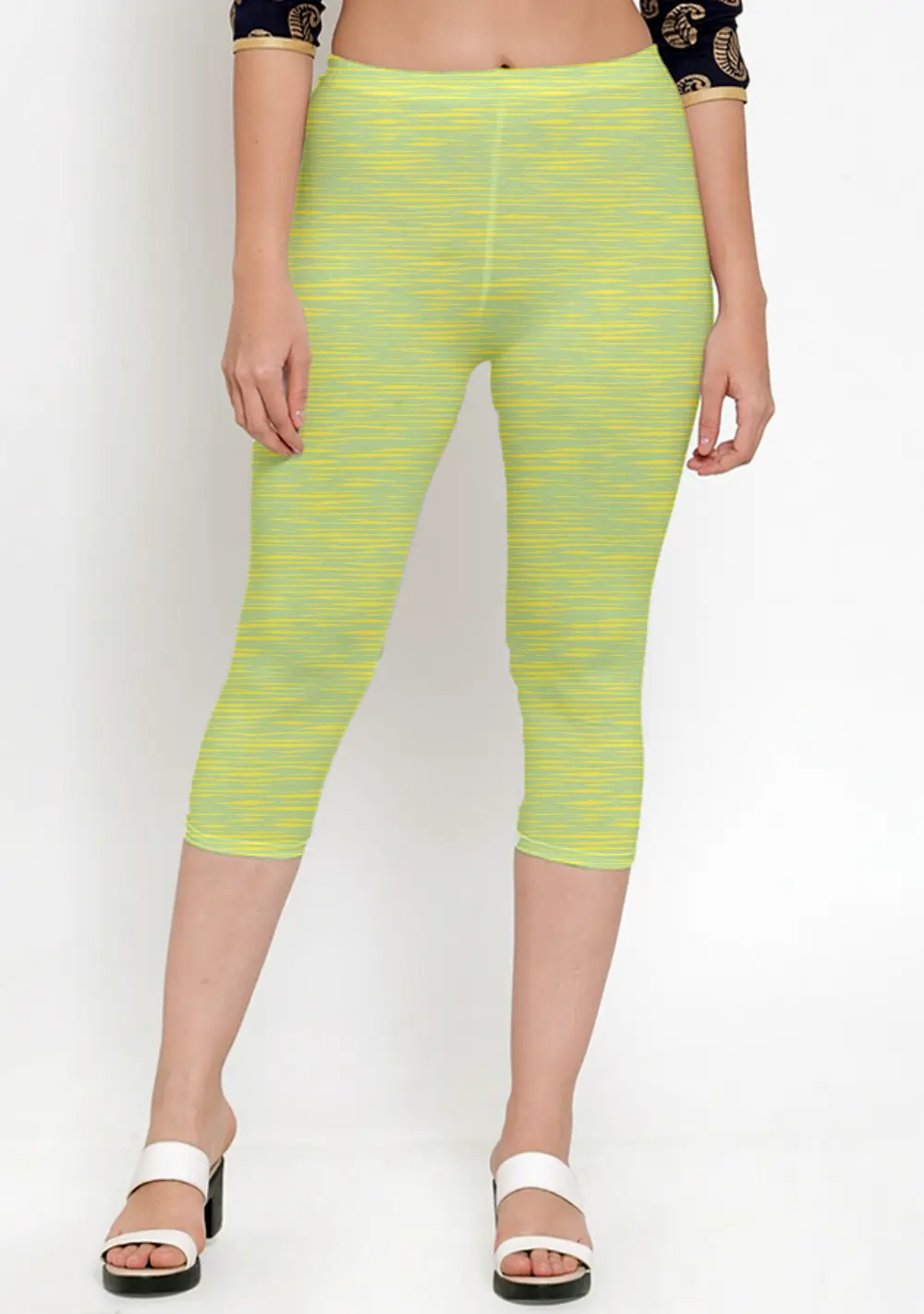 3/4 Casual Teal Women Capri Leggings Pant