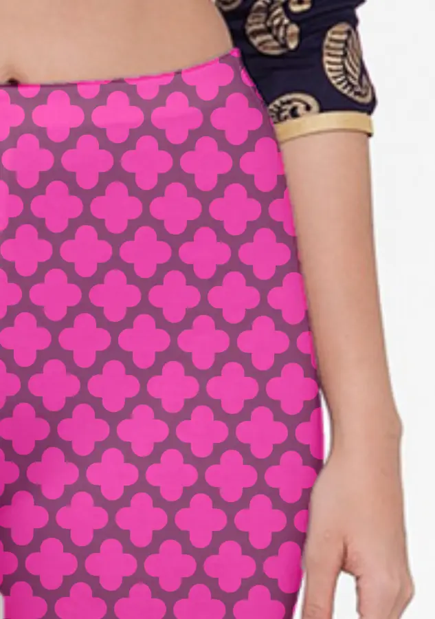 Casual Abstract Print Rani Color Women Capri Leggings Pant - Image 2