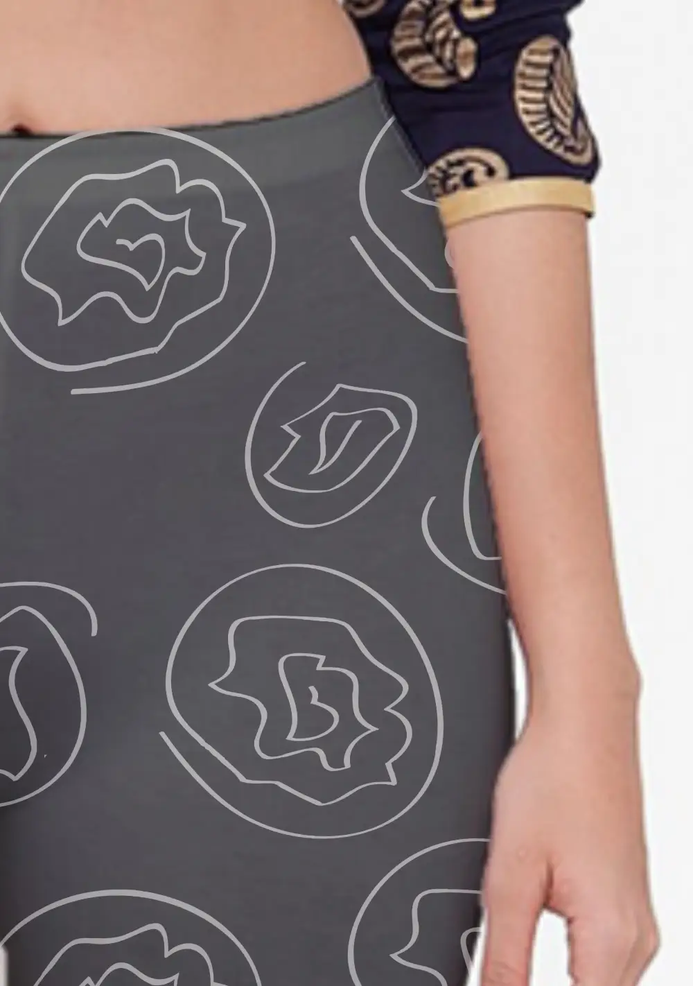 Floral Black Women Capri Leggings Pant - Image 2