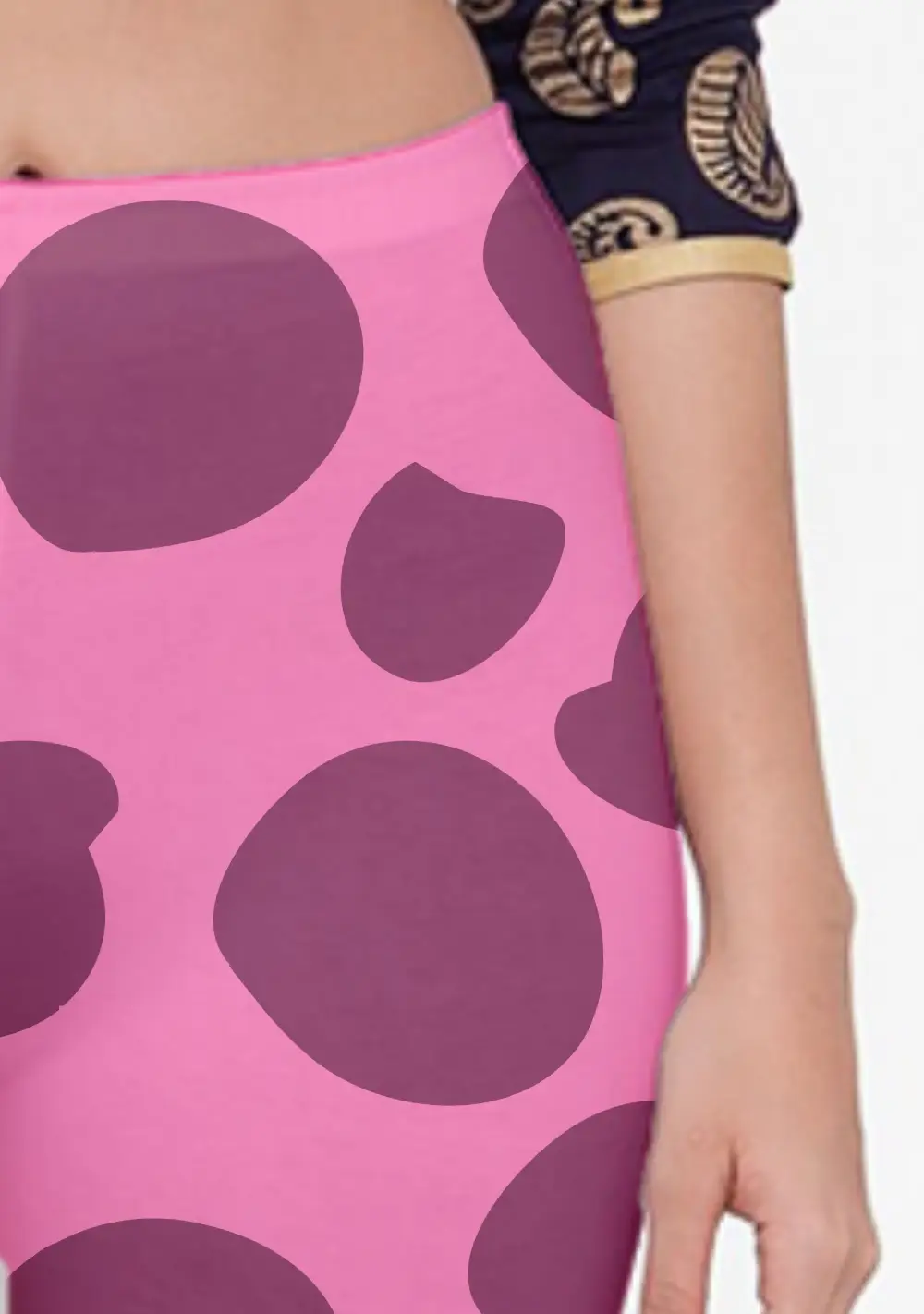 Polka Dots Red Women Capri Leggings Pant - Image 2