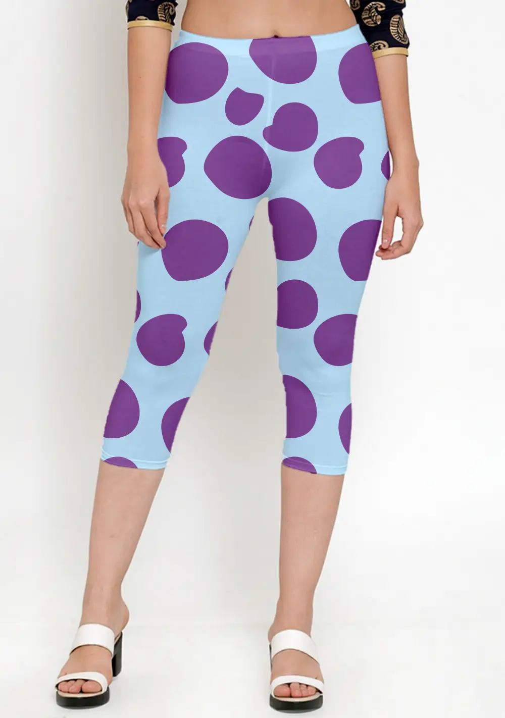 Big Polka Dots Women Capri Leggings Pant