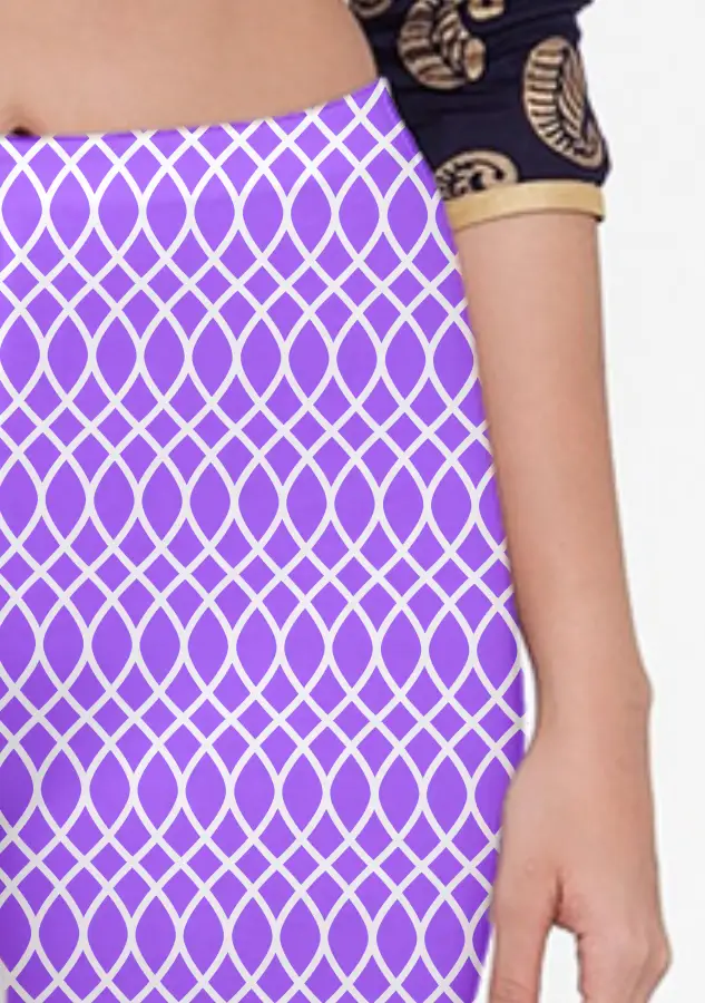 Stretchable Premium Elastane Lycra Purple Women Capri Leggings Pant - Image 2