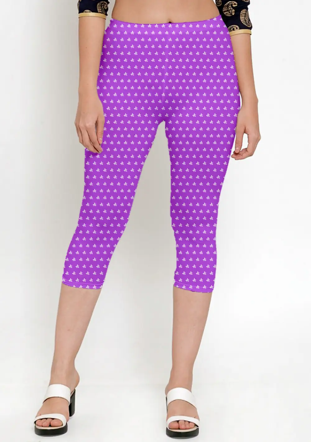 VV Purple Women Capri Leggings Pant