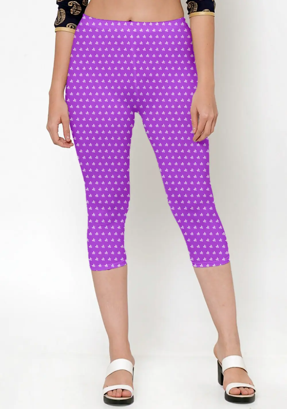 VV Purple Women Capri Leggings Pant - Image 3
