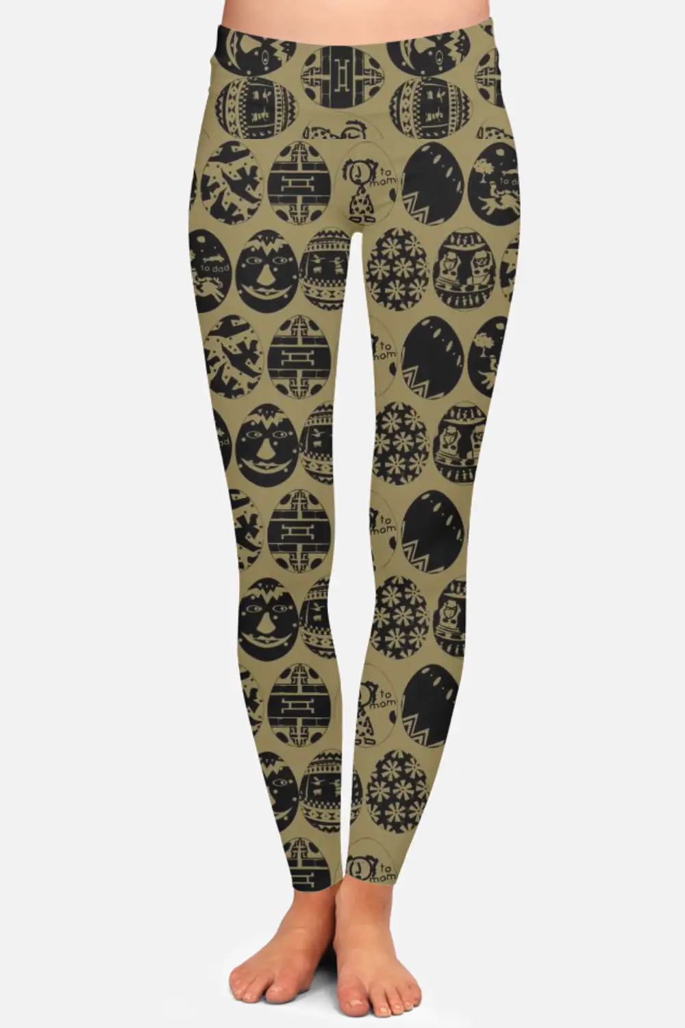 African Egg Printed Women High Waist Leggings Pant
