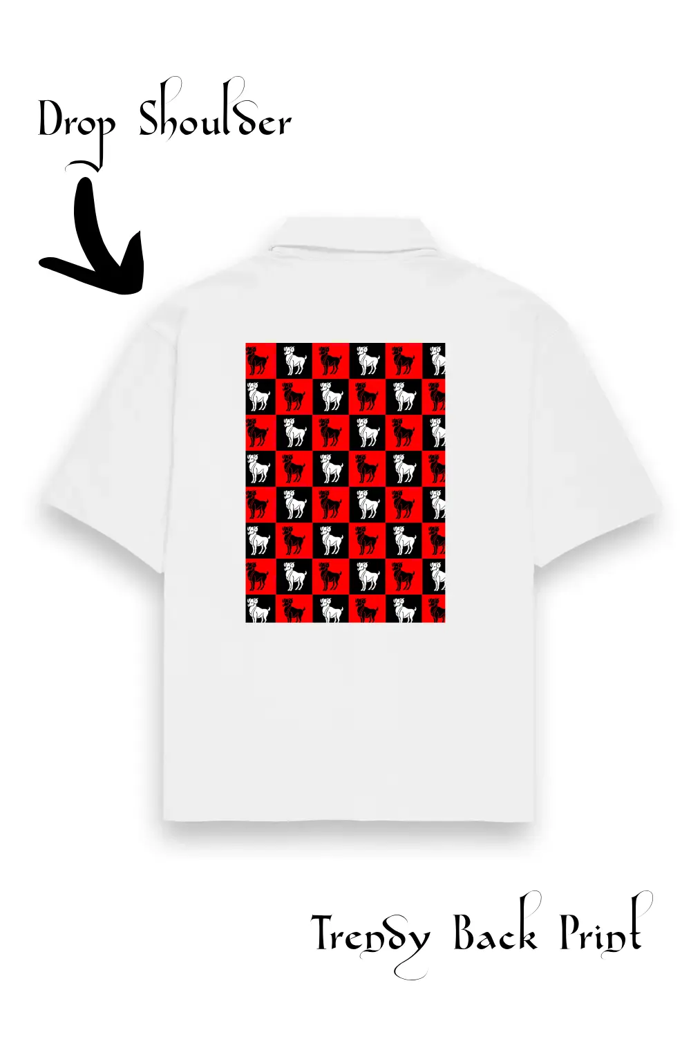 Aries Sign Unisex Oversized Half Sleeve Cotton Shirt White