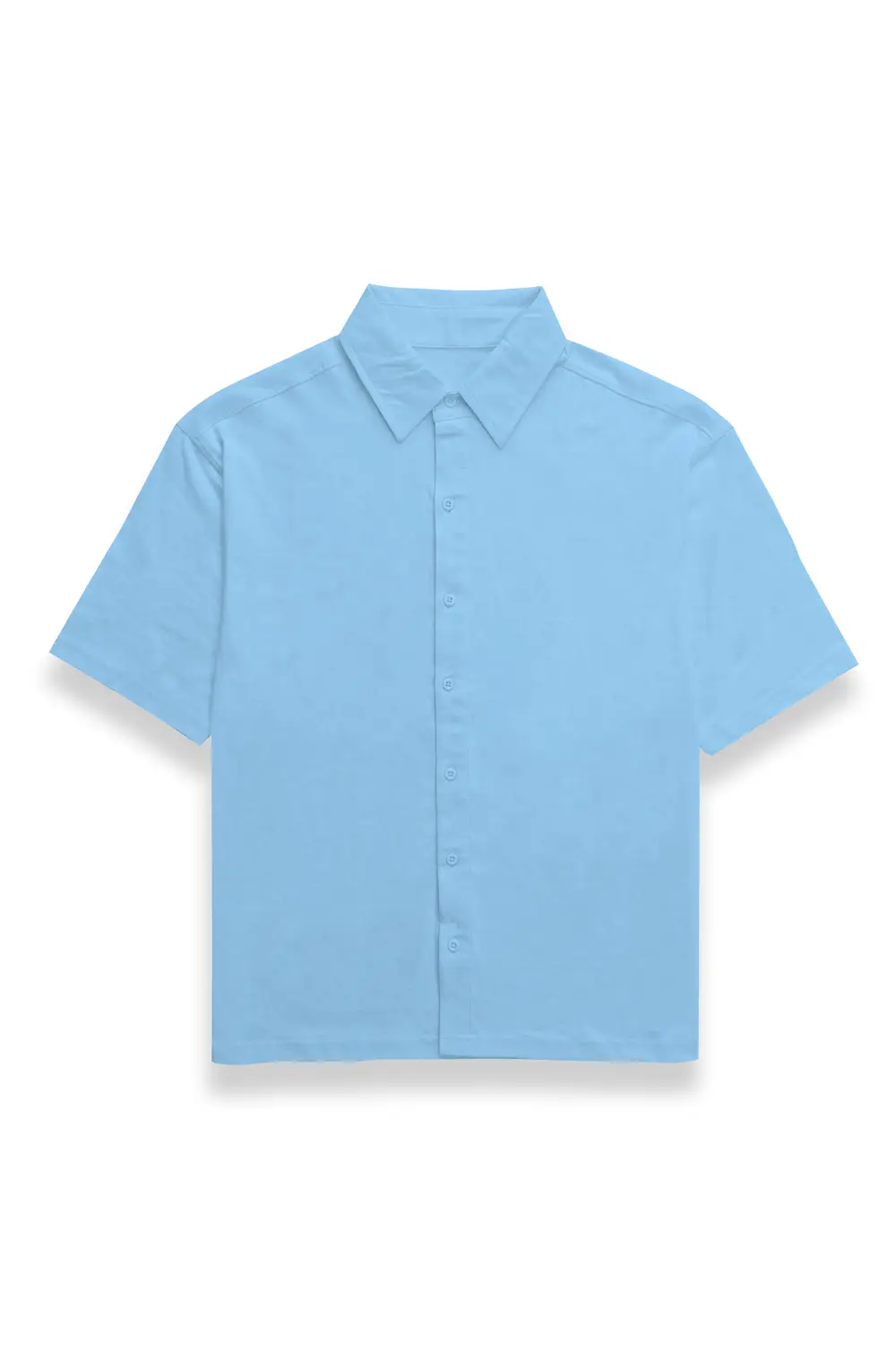 Unisex Oversized Half Sleeve Cotton Shirt Baby Blue