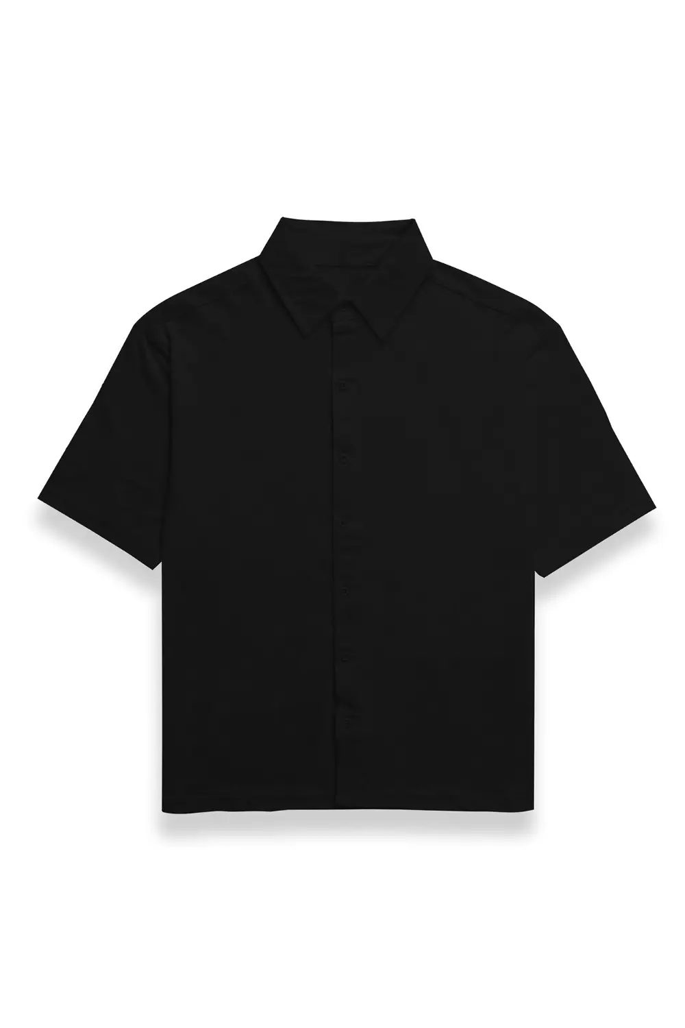 Unisex Oversized Half Sleeve Cotton Shirt Black