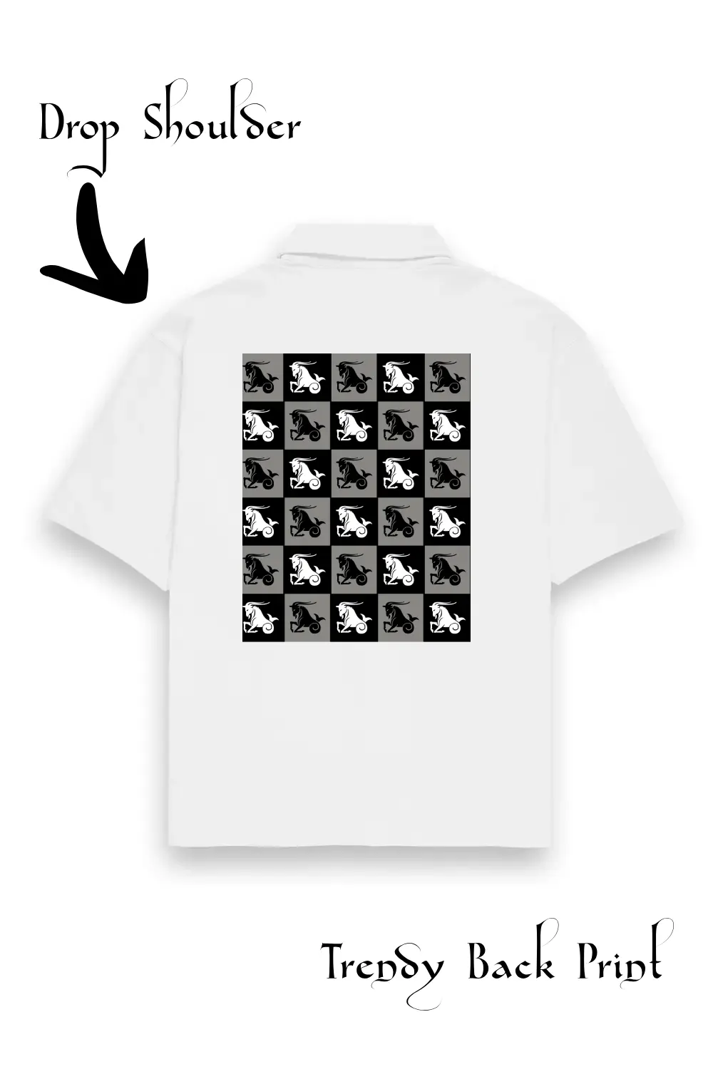 Capricon Unisex Oversized Half Sleeve Cotton Shirt White - Image 3