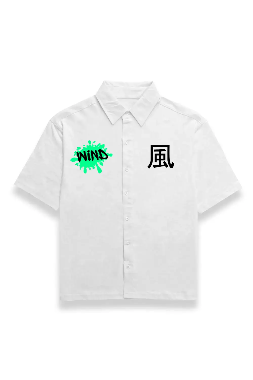 Wind Elements Unisex Oversized Half Sleeve Cotton Shirt White