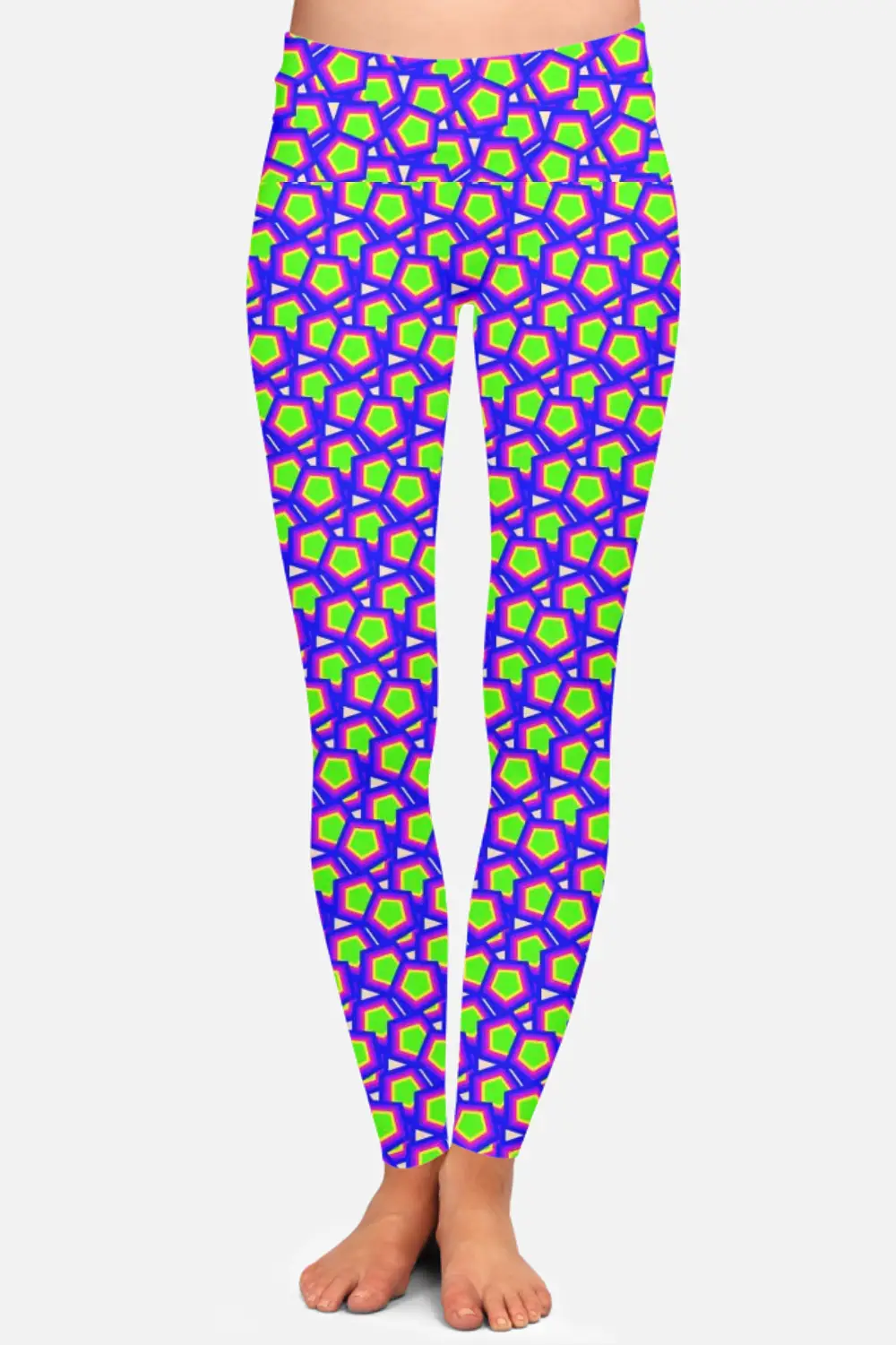 Geometric Print Colorful Women High Waist Leggings Pant