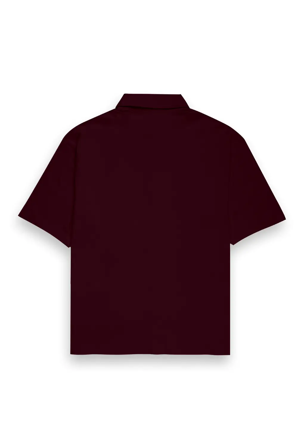 Unisex Oversized Half Sleeve Cotton Shirt Maroon - Image 2