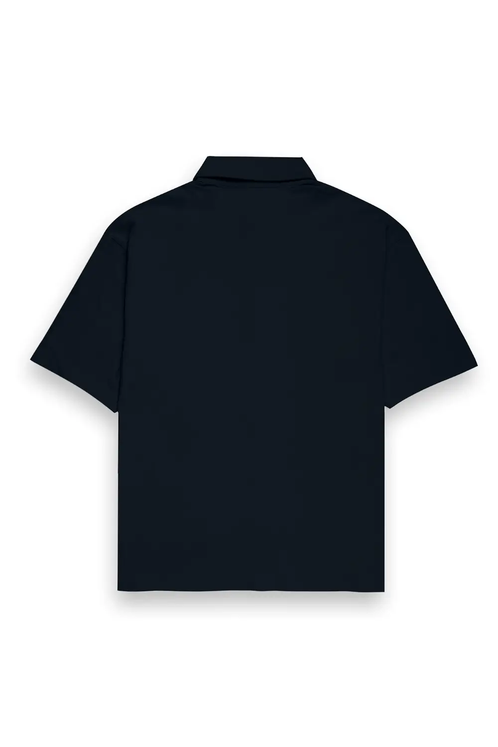 Unisex Oversized Half Sleeve Cotton Shirt Navy Blue - Image 2