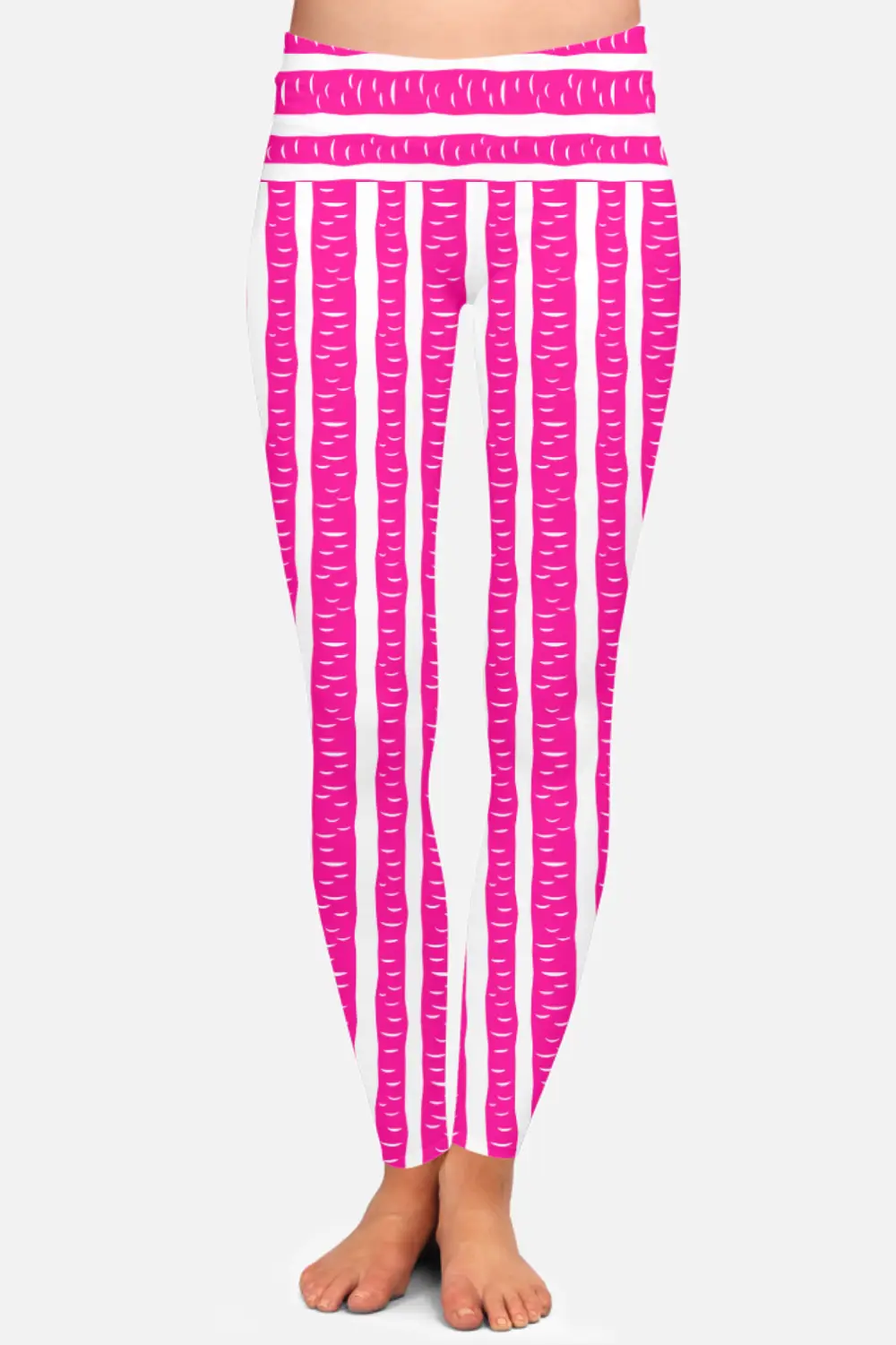 Rani Color Striped Pattern Women High Waist Leggings Pant