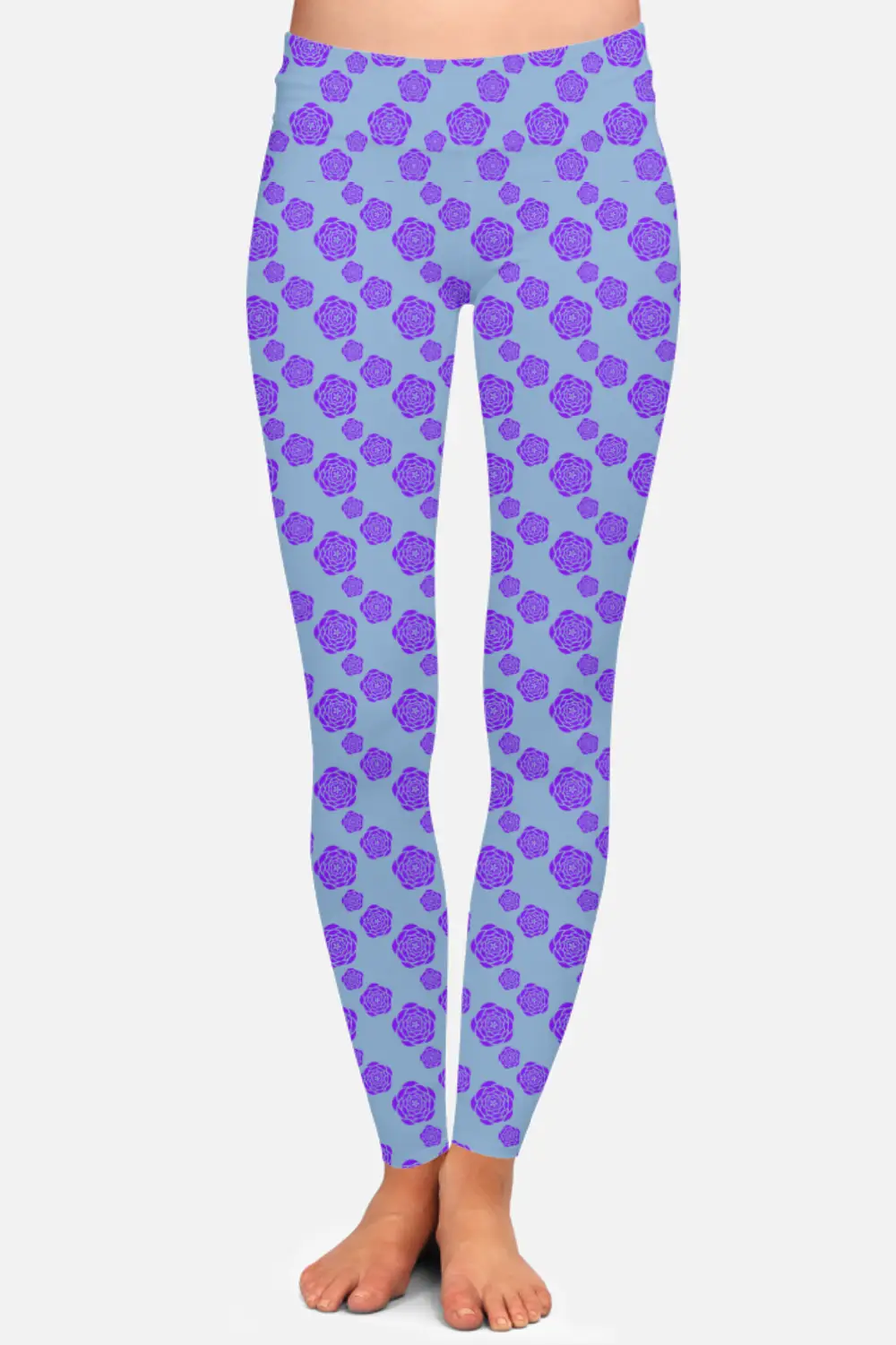 Floral Purple Women High Waist Leggings Pant