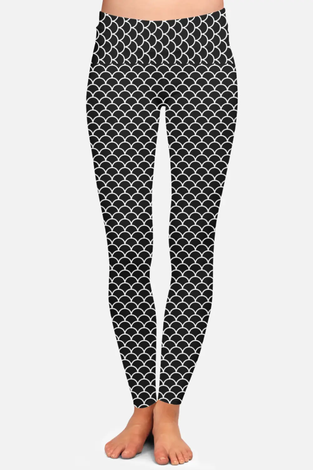 Shell Prints Black Women High Waist Leggings Pant