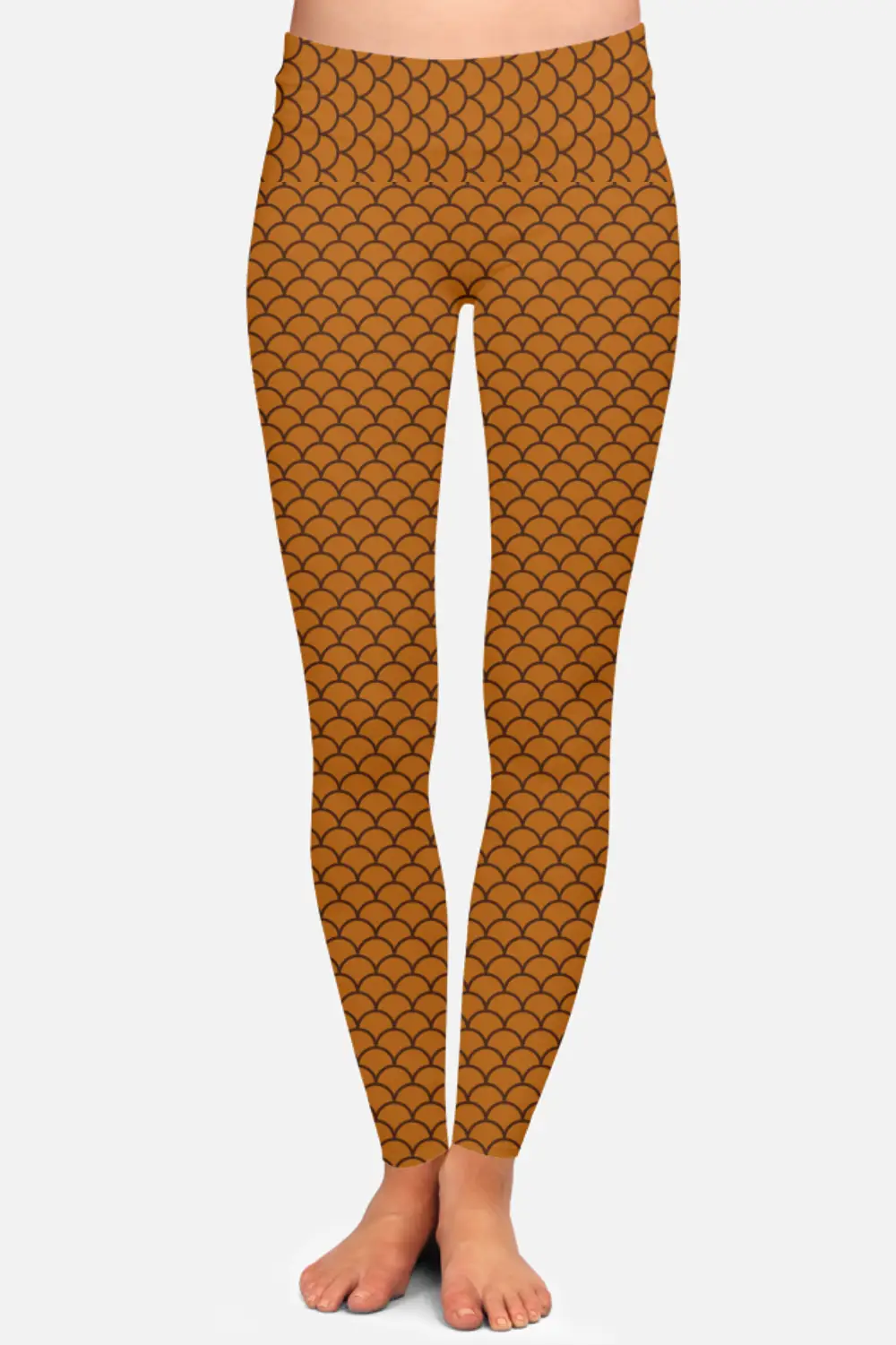 Shells Prints Brown Women High Waist Leggings Pant