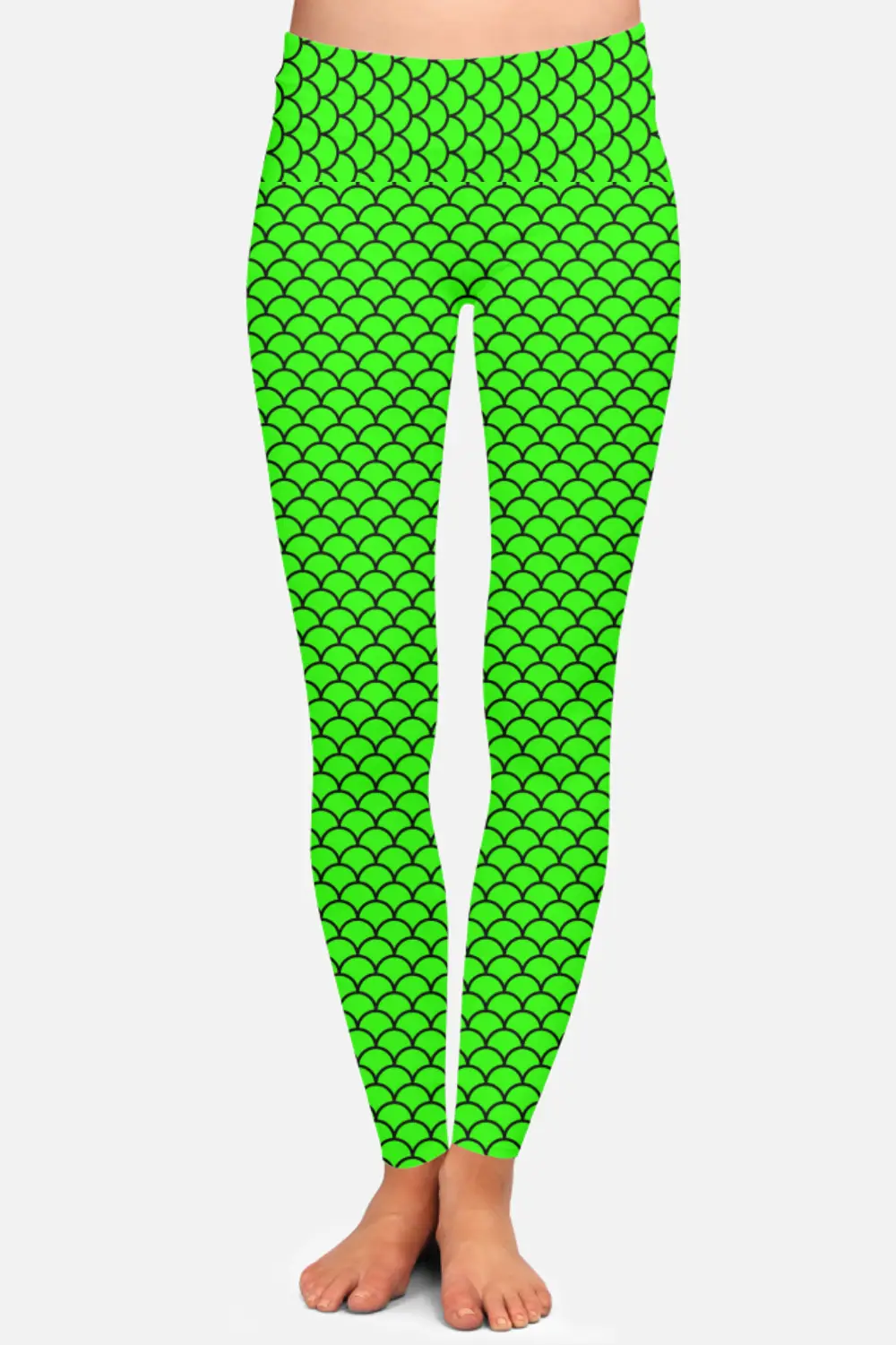 Shells Prints Mint Green Women High Waist Leggings Pant