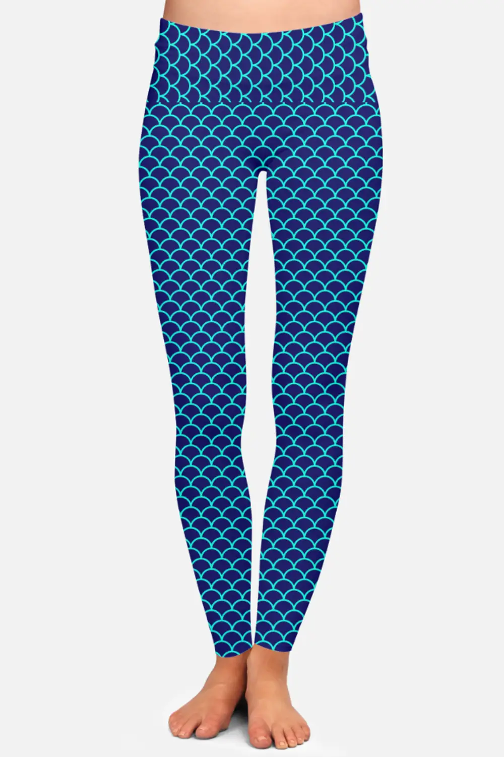 Casual Navy Blue Women High Waist Leggings Pant