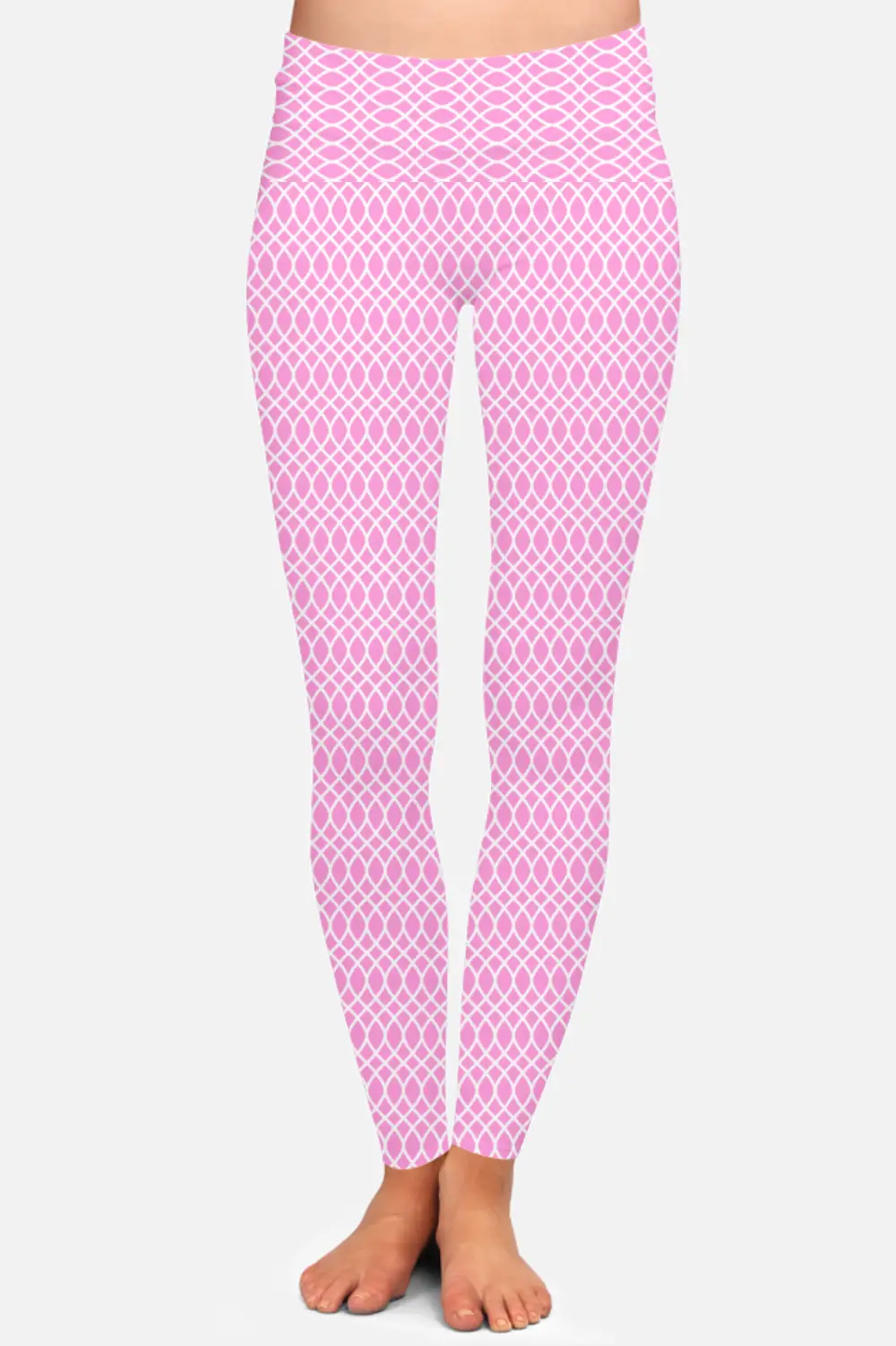 Stretchable Premium Elastane Lycra Pink Women High Waist Leggings Pant