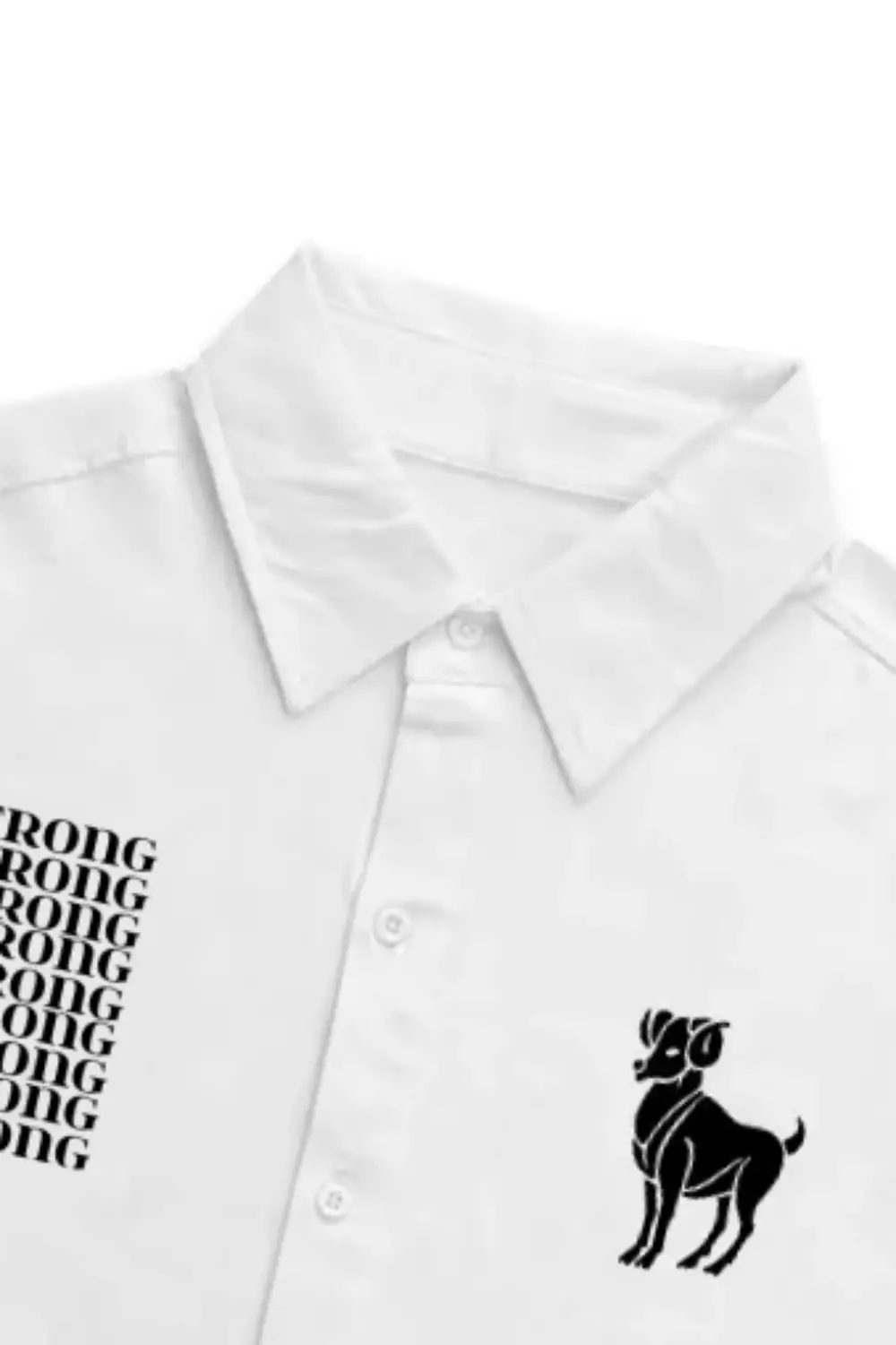 Aries Sign Unisex Oversized Half Sleeve Cotton Shirt White - Image 3