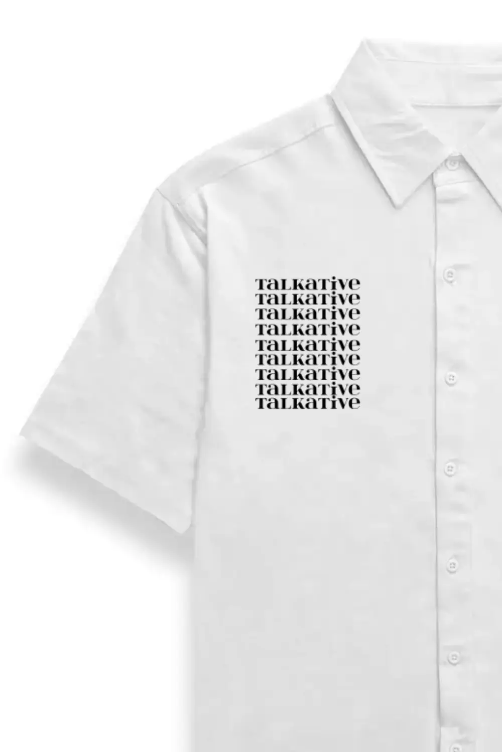 Gemini Unisex Oversized Half Sleeve Cotton Shirt White - Image 2