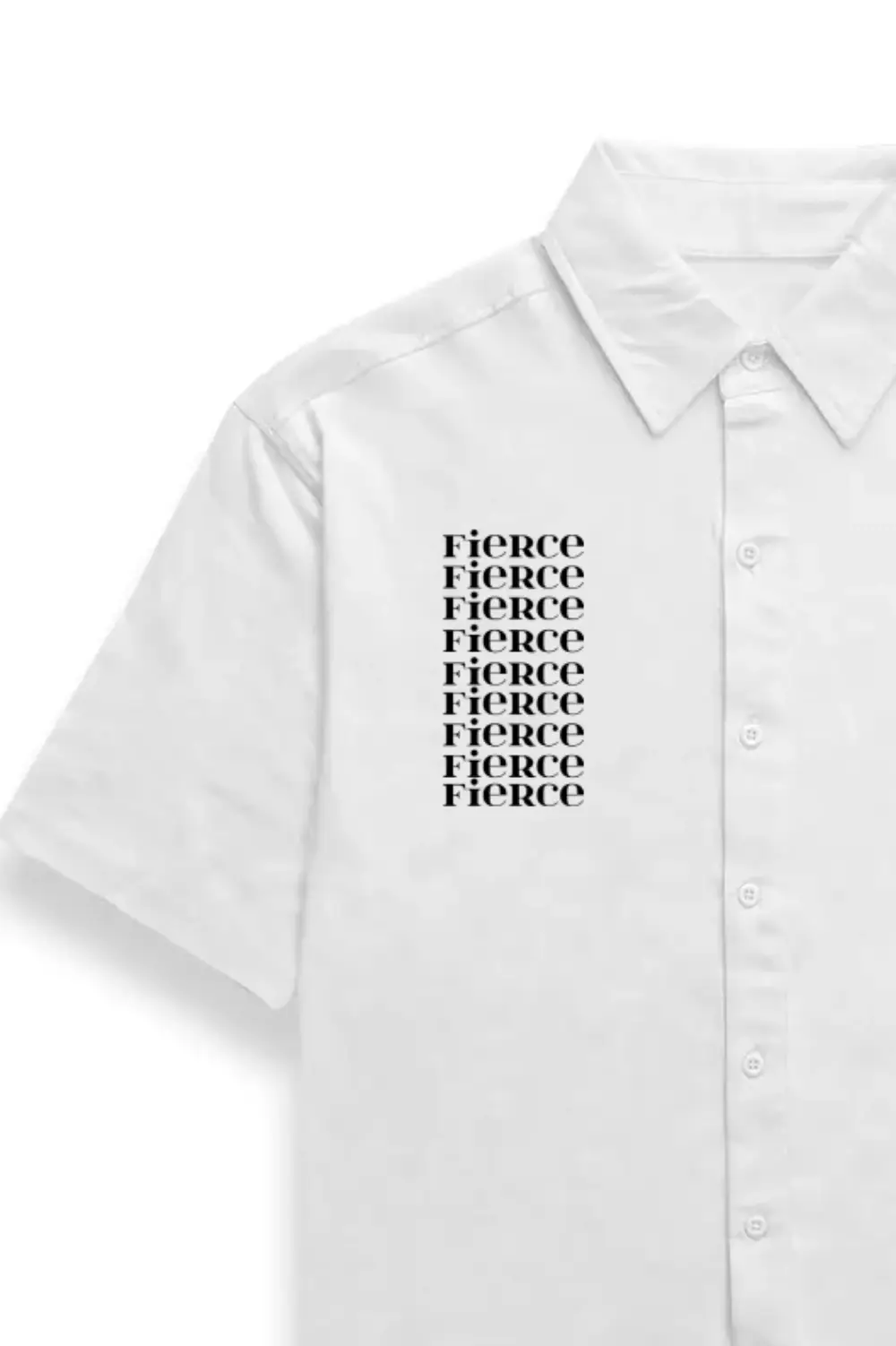 Leo Unisex Oversized Half Sleeve Cotton Shirt White - Image 3