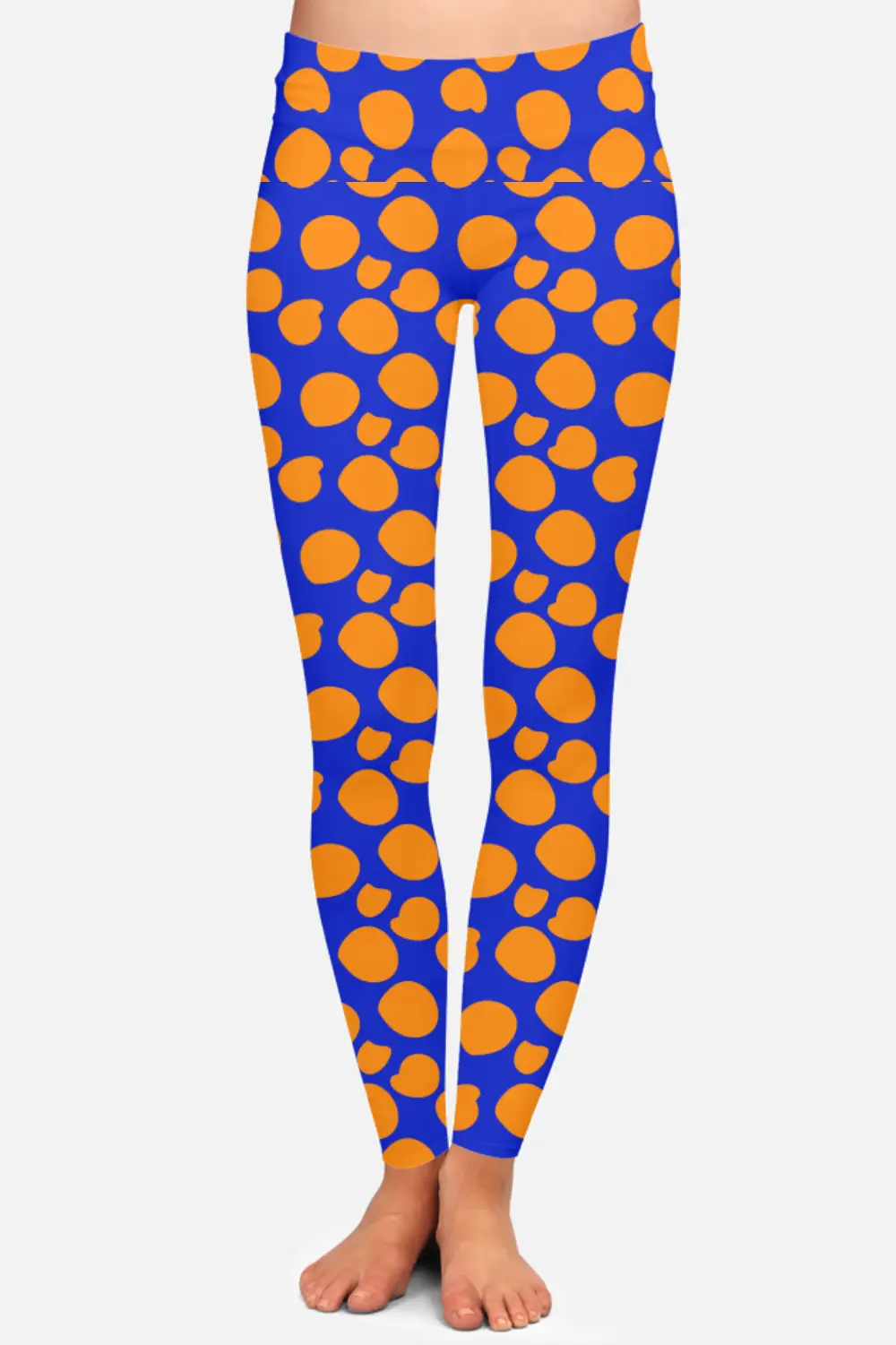Polka Dots Blue Women High Waist Leggings Pant