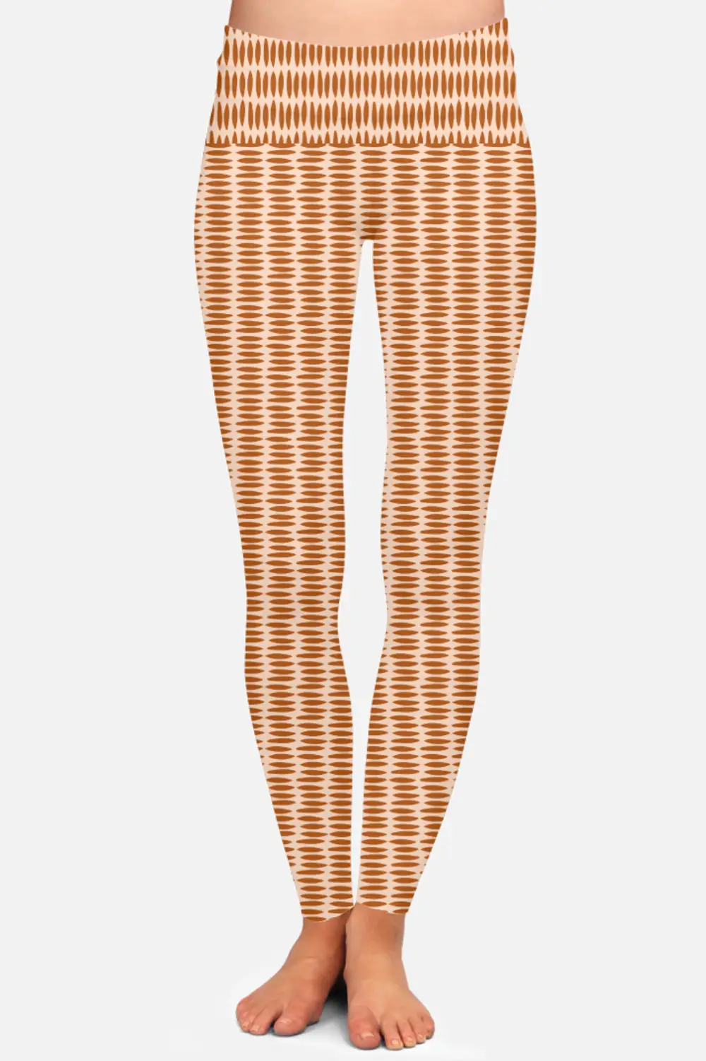Pebbles Print Brown Women High Waist Leggings Pant