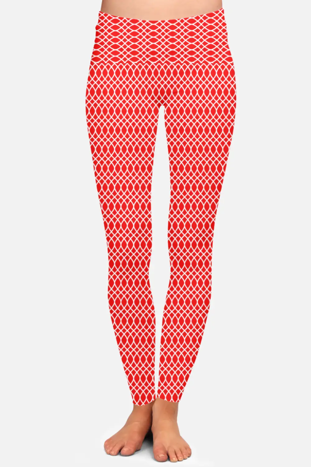 Stretchable Premium Elastane Lycra Red Women High Waist Leggings Pant