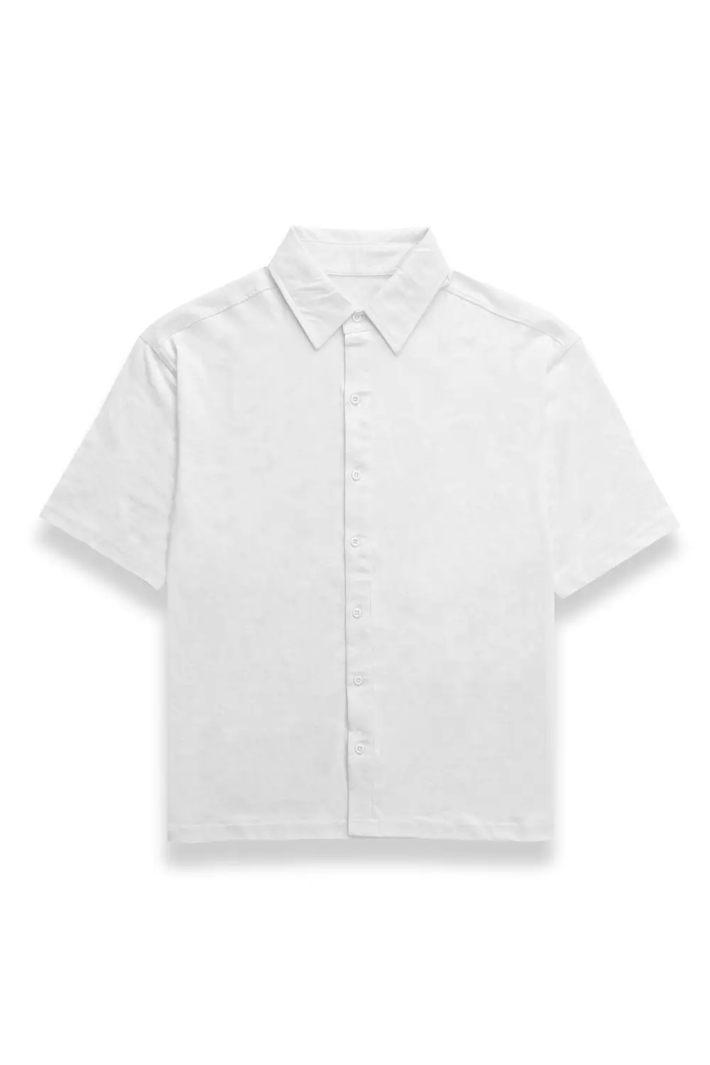 Unisex Oversized Half Sleeve Cotton Shirt White
