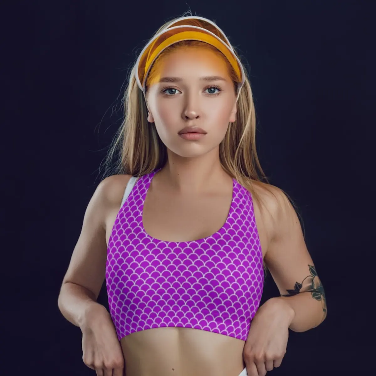 Casual Purple Gym And Yoga Training Sports Bra